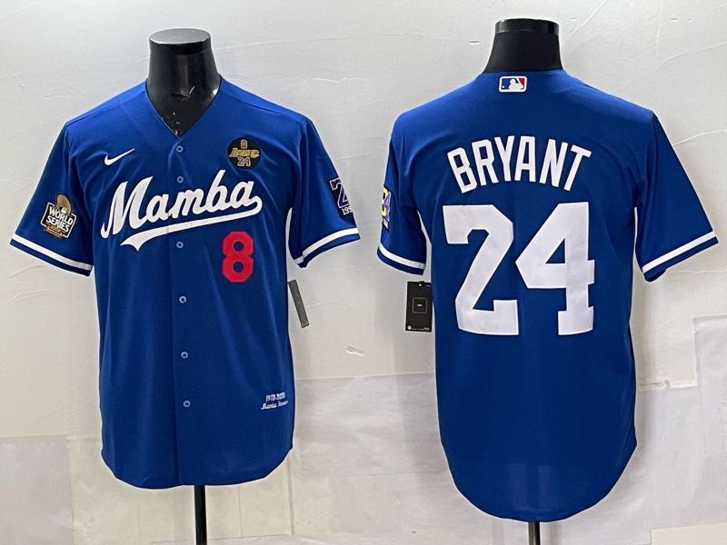 Men Los Angeles Lakers Nike #24 Bryant Blue Joint Name NBA 2025 Jersey style 043->los angeles lakers->NBA Jersey